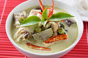Green curry chicken Thai cuisine