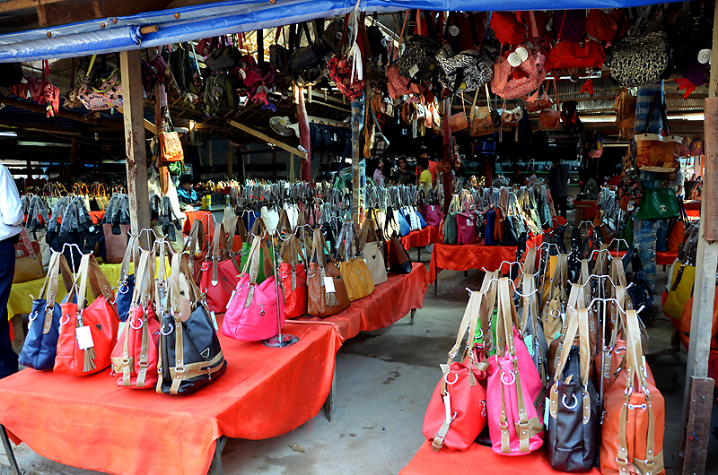 Lao border market on Mekong river