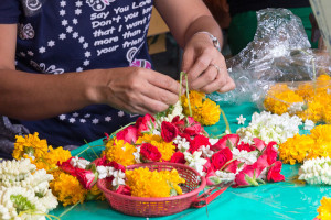 pak klong talad flower baskets bangkok